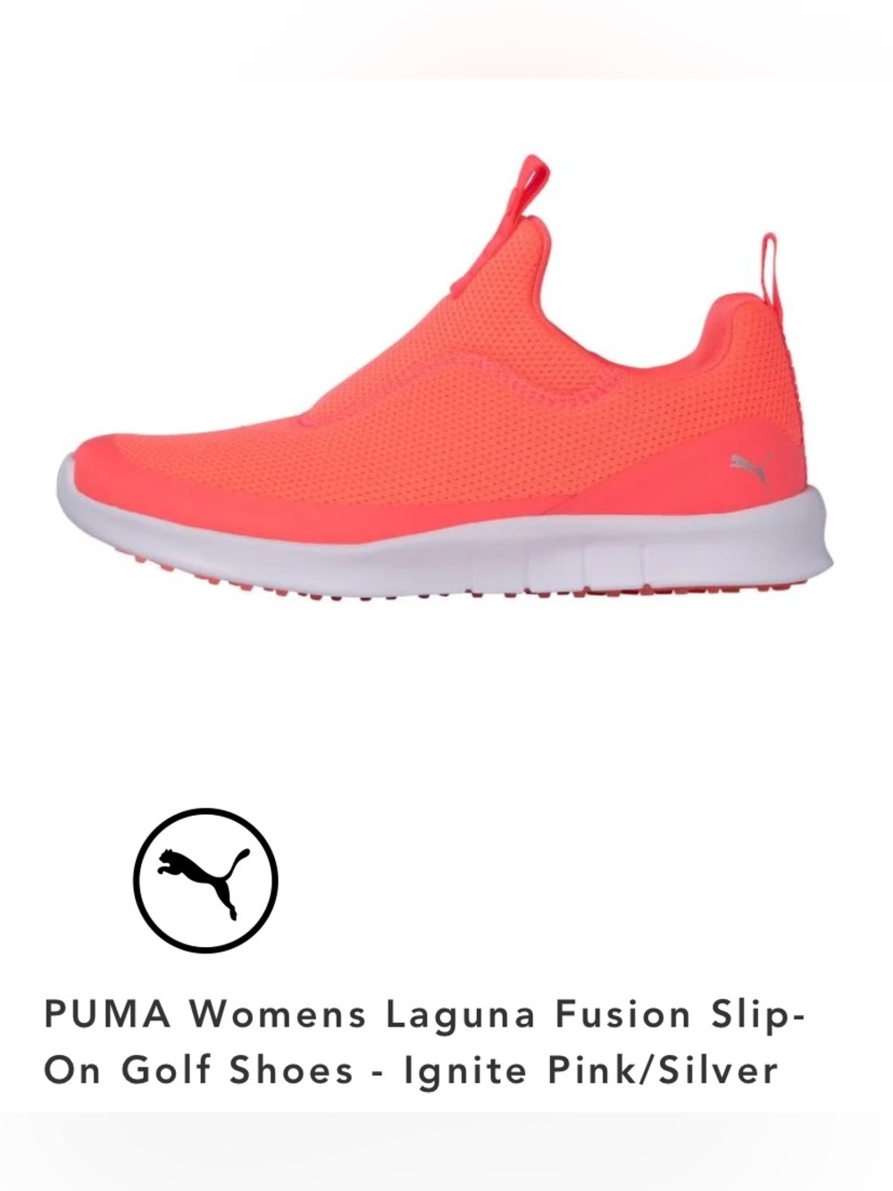 9 puma neon coral slip on sneakers